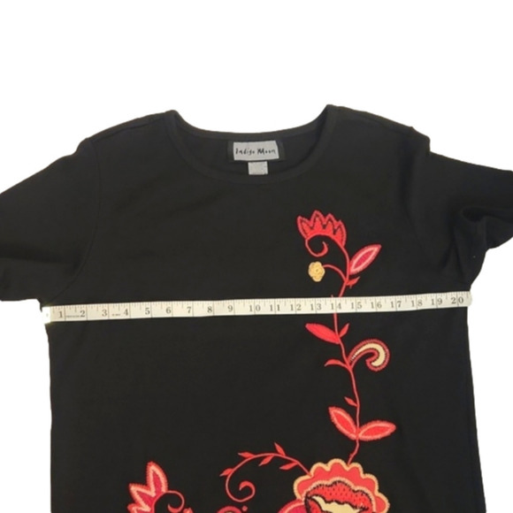 Womens Indigo Moon black too with unique floral embroidery size M. - Picture 14 of 14